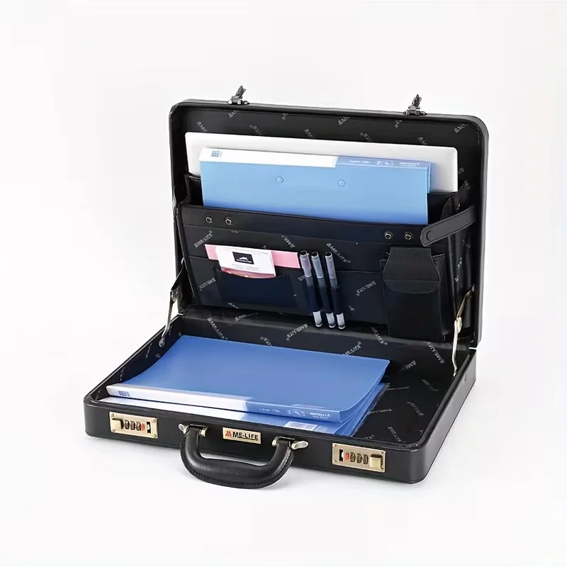 

Men'S Business Briefcase with a Password Lock, Vintage Laptop Bag, And Portable Notebook Case