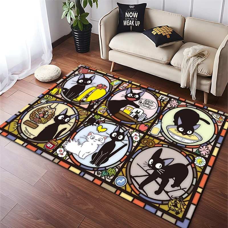 

1PC Japanese Cat Anime Print Rug Carpet for Living Room Children's Bedroom Mat Sofa Doormat Floor Rug Home Decor Anti Slip Mat