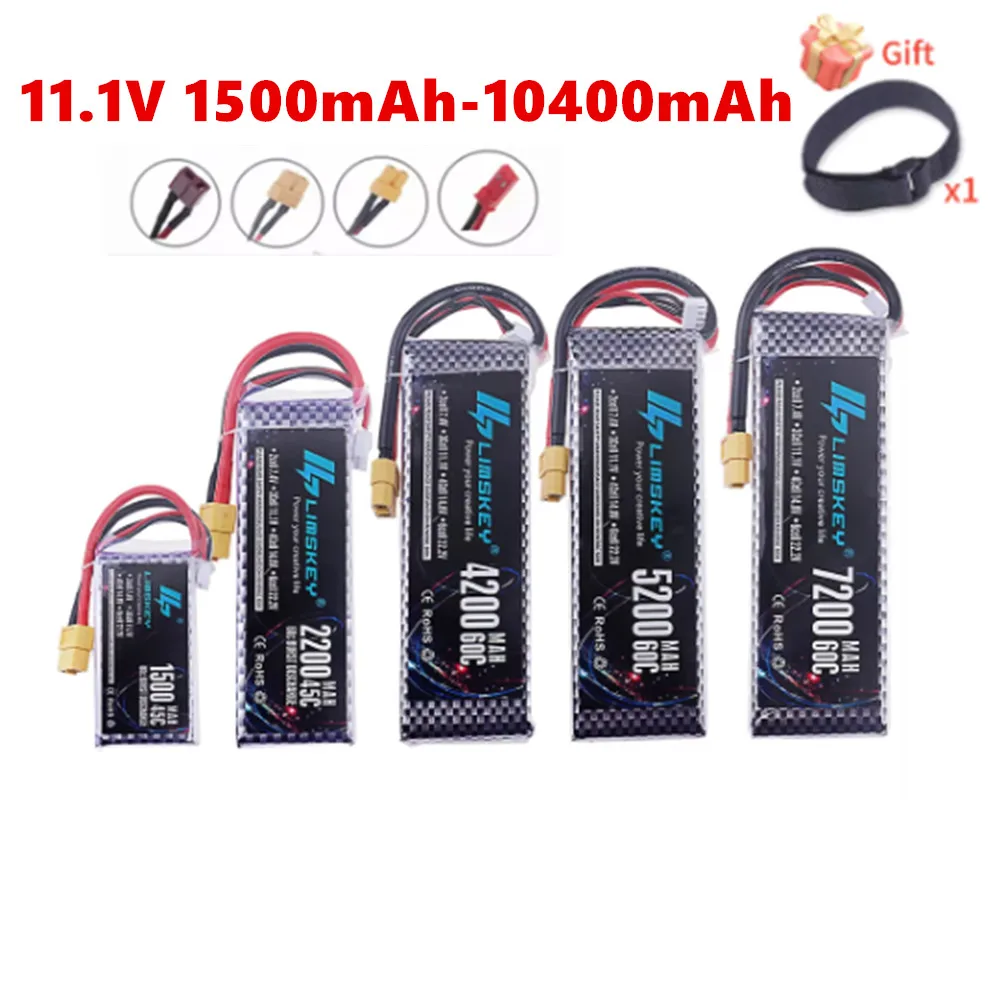 3S 11.1V Lipo Battery Deans XT60 1500mAh 2200mAh 3000mAh 4200mAh 5200/6000/6500/9800/10400mAh For RC Car Truck Buggy Racing Boat