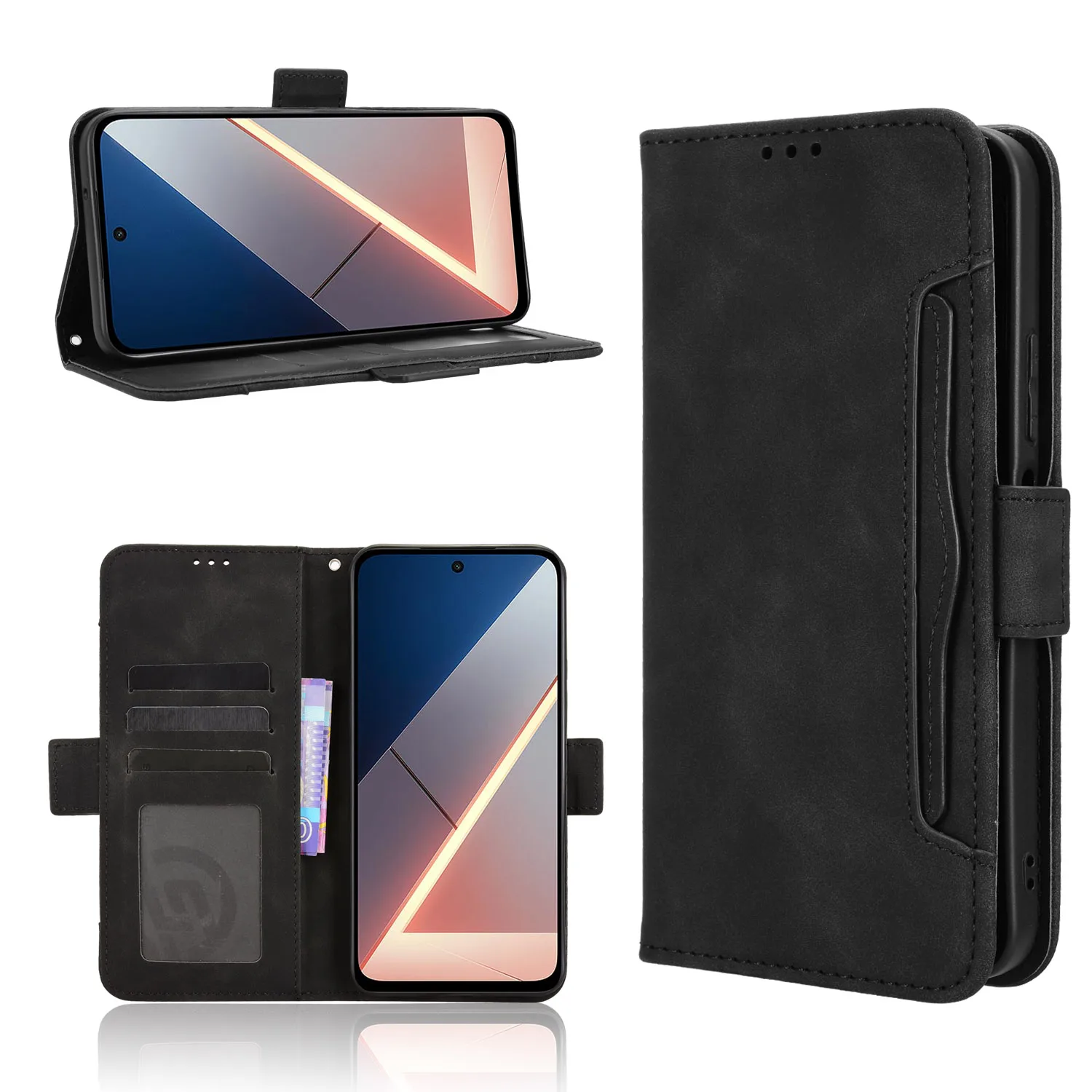 

Leather Case For Xiaomi Poco M7 4G 169mm Strong Magnet Case Flip Magnetic Wallet Flip Cover