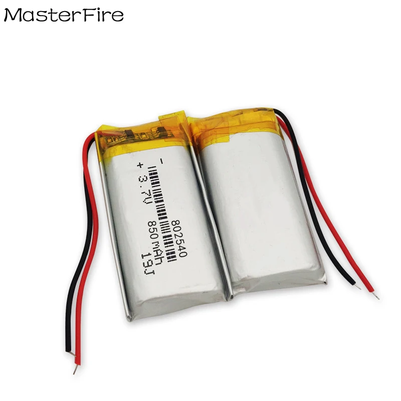 

18pcs/lot 802540 3.7V 850mah Rechargeable Lithium Polymer Battery Cell for Smart Robot Watch Car Recorder Table Lamp Camera