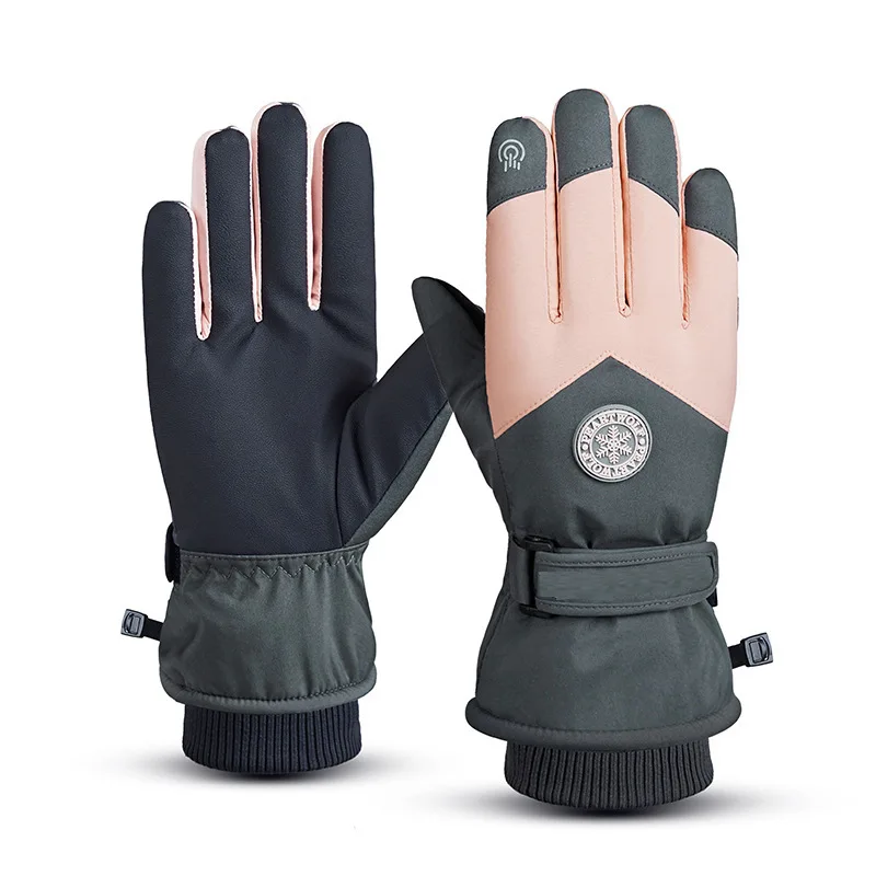 Guantes de esquí para hombre y mujer, manoplas de algodón para adulto, impermeables, gruesas, para escalada de montaña, ciclismo, guantes cálidos