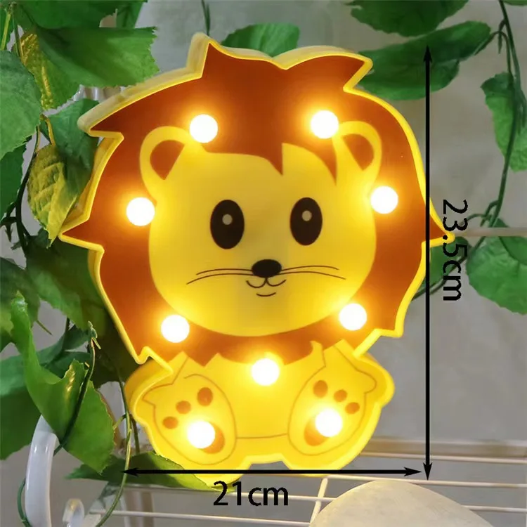 Luces LED de modelado de animales de Navidad, lámpara de noche, decoración de vacaciones de fiesta, luces de neón, decoración de habitación para niños, niño y niña