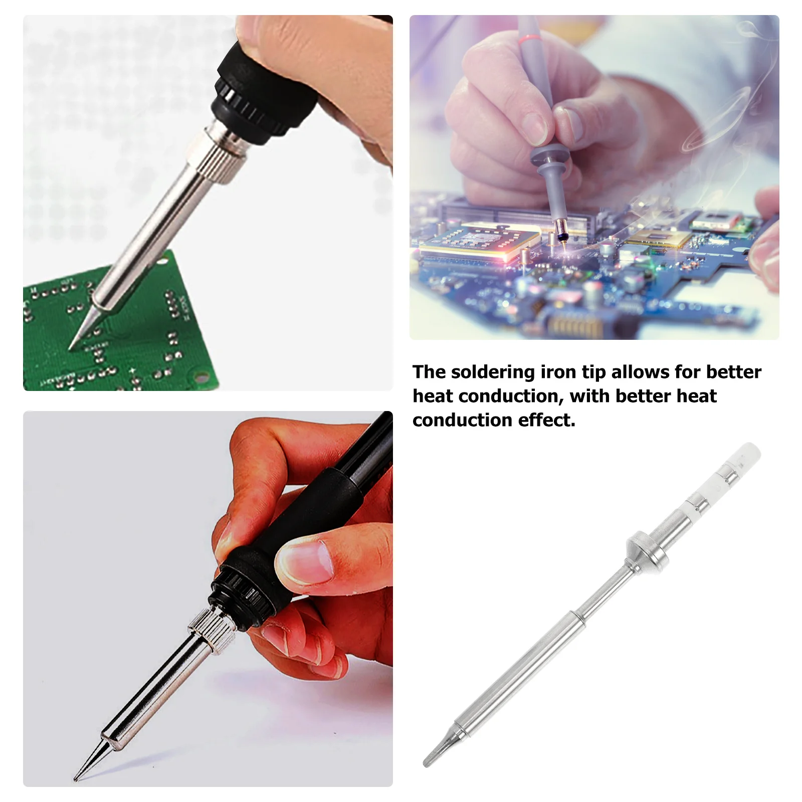 طرف لحام حديد بديل LCD سيراميك تسخين أساسي متين من الفولاذ المقاوم للصدأ لمجموعة محطة لحام