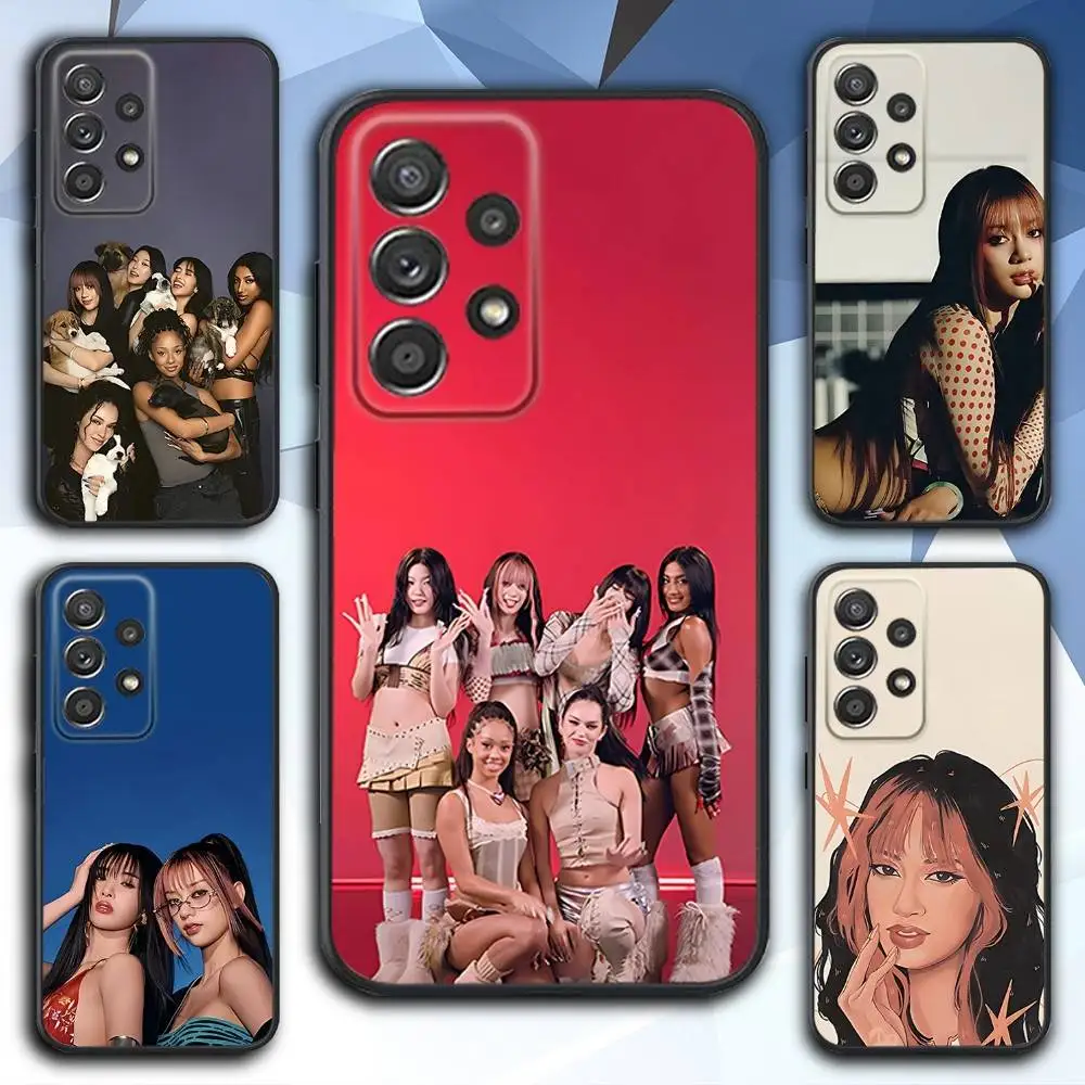 

Phone Case For Samsung S 25,24,23,22,30,21,10,9,Ultra,Plus,Lite,FE,4,5 G Soft Hot K-KATSEYE Music Black Case