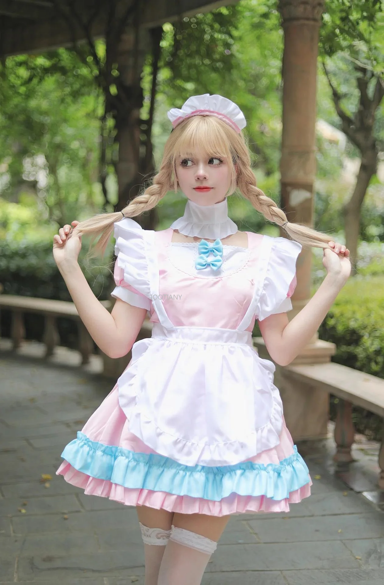 

IOOTIANY 2024 Anime Pink Lolita Maid Cosplay Costume Girl Maid Performance Clothes Trending Girls Maid Party Costumes S -5XL