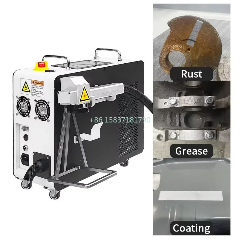 Handheld Metal Rust Removal Machine 100W 200W Mold Steel Wood Stone Paint Coat Descale Removing Pulse Laser Cleaner for Chile