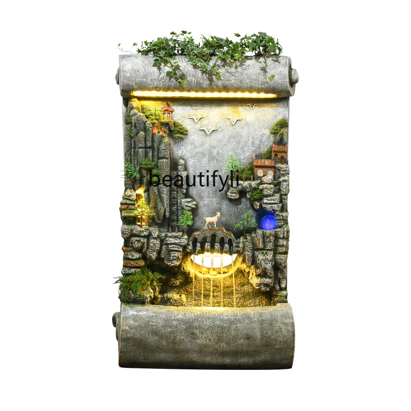 

Artificial Mountain and Fountain Decoration Living Room Interior Fengshui Wheel Club Creative Screen Hallway Decorations