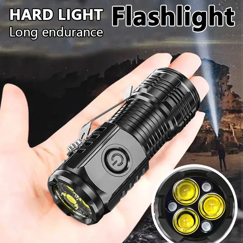 10000 Lumen Zoomable LED Flashlight USB Rechargeable Magnetic Base 3 LED Mini Tactical Torch Waterproof Portable Hand Lamp