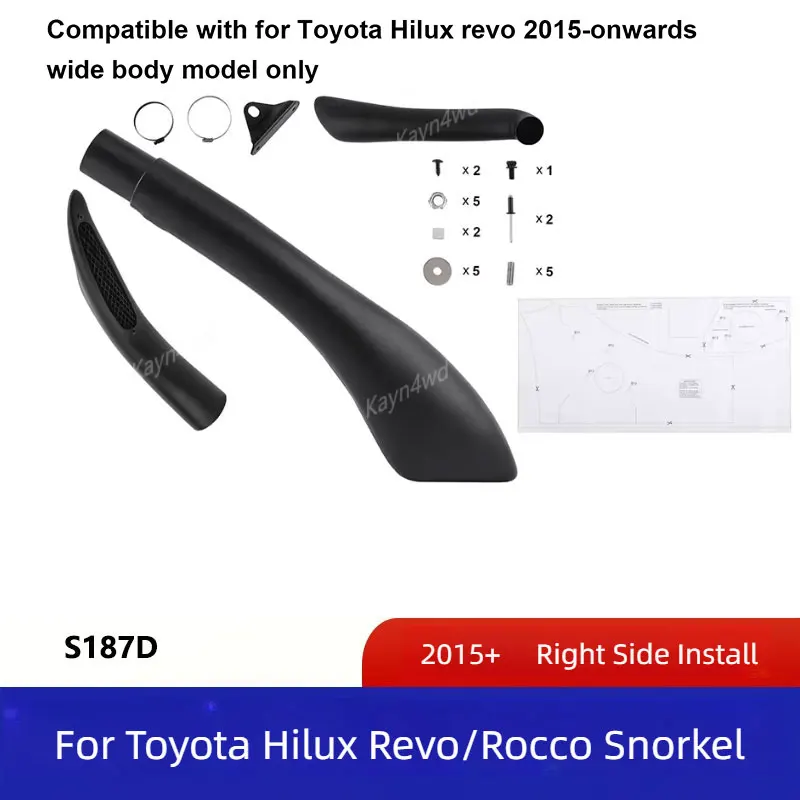 Pickup 4x4 Exterior Accessories TJM Style Air Intake Snorkel Kit For Toyota 2015+ Wide Body Hilux Revo Rocco 2.4L 2.8L Diesel