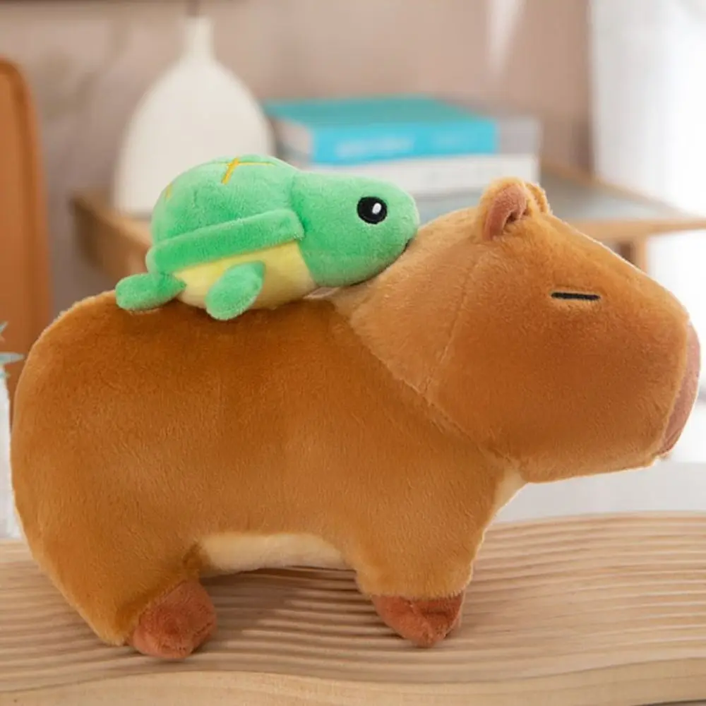 Peluche Capybara avec tortue, jouet doux, simulation Capybara, beurre, dessin animé, anime moelleux, Noël, 25cm