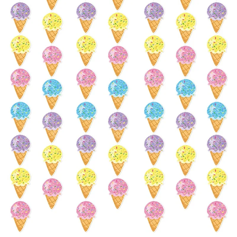 5-saitige Eiscreme-Thema, Papierschnur, Girlande, Baby-Wand, Tür, zum Aufhängen, für Kinder, Mädchen, Geburtstag, Babyparty, Party-Dekoration – Detail 5