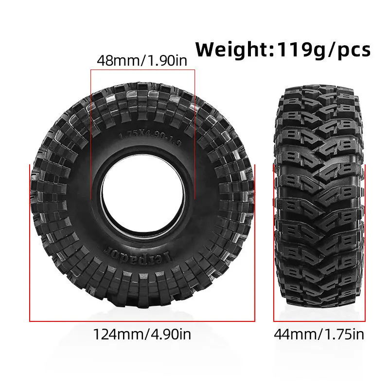 1.9” Climber Tire Skin Climbing Tire SCX10 90046 D90 TRX4 TRX6 Tire