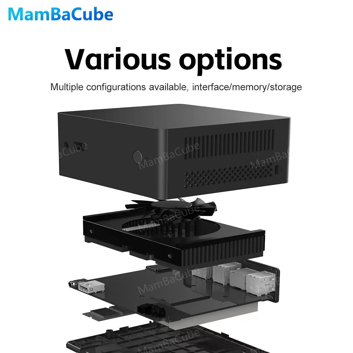 MamBaCube Portable Mini PC Intel N150 Win11 Pro 8GB 16GB RAM DDR4 256GB 512GB SSD WiFi 5 Compact Desktop Home Office Computer
