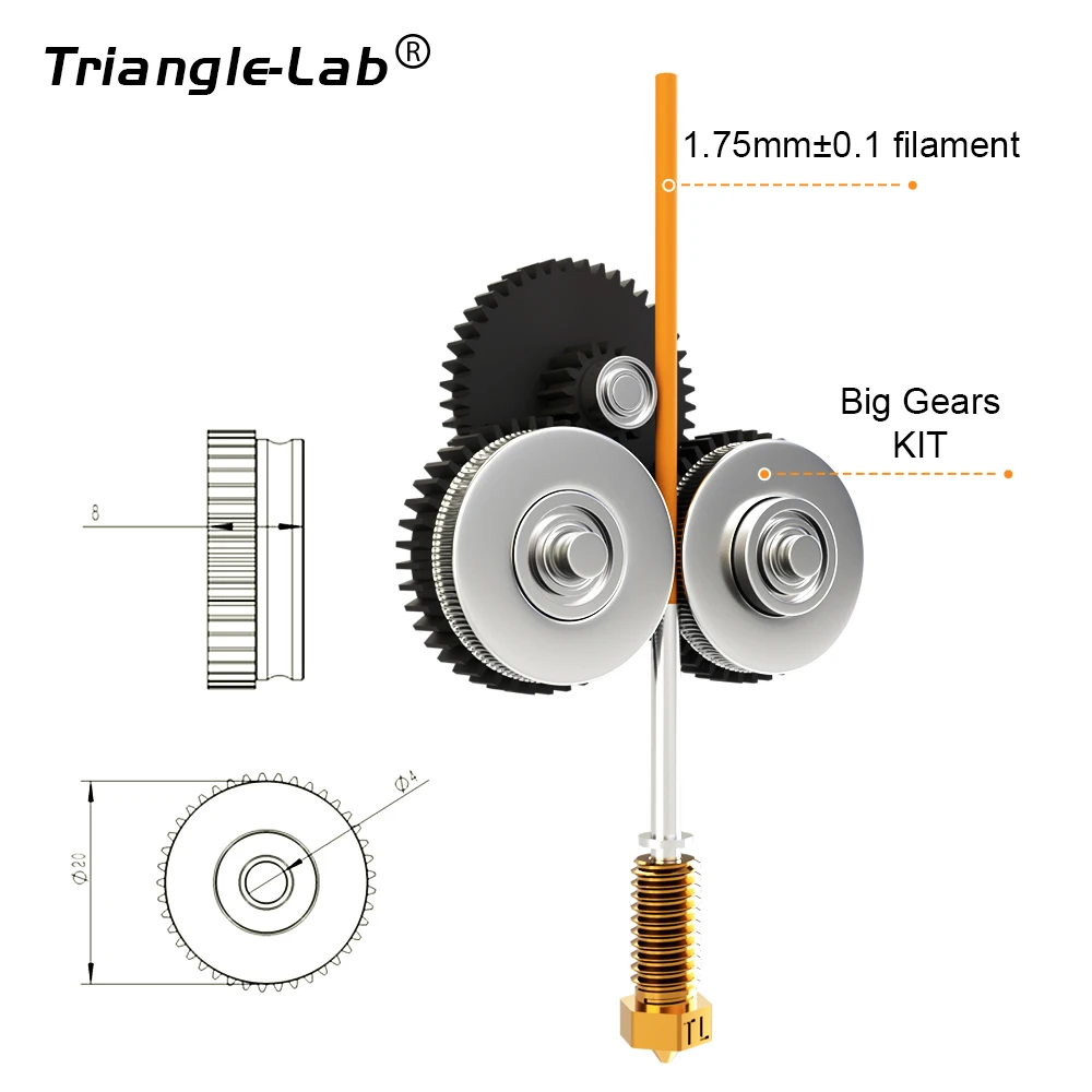 Imagem -03 - Trianglelab Tbg-air V2.0 Extrusora Leve Alta Impulso Tpu Impressão Compatível Chc Kit v6 Ldo Motor para Ender3 Cr10 Prusa c