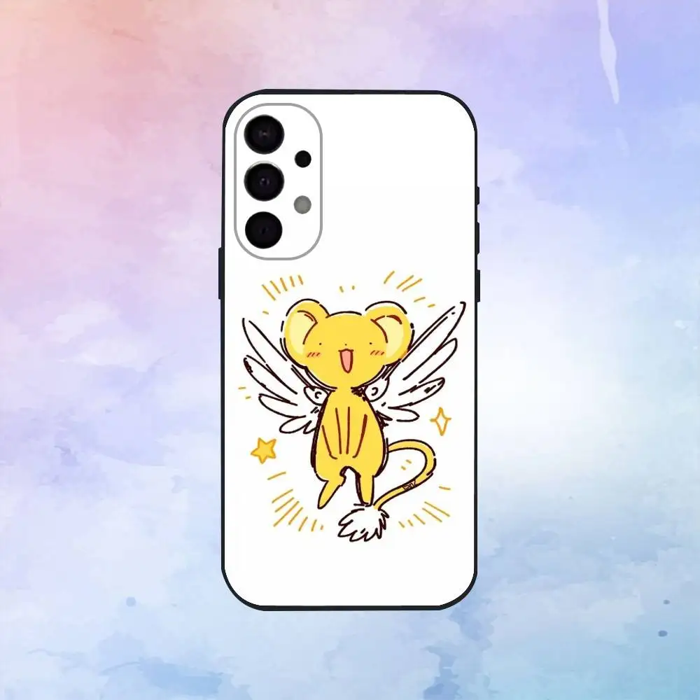 Cartão dos desenhos animados c-captor s-sakura caso de telefone para samsung s25, s24, s23, s22, silicone macio preto cover3g