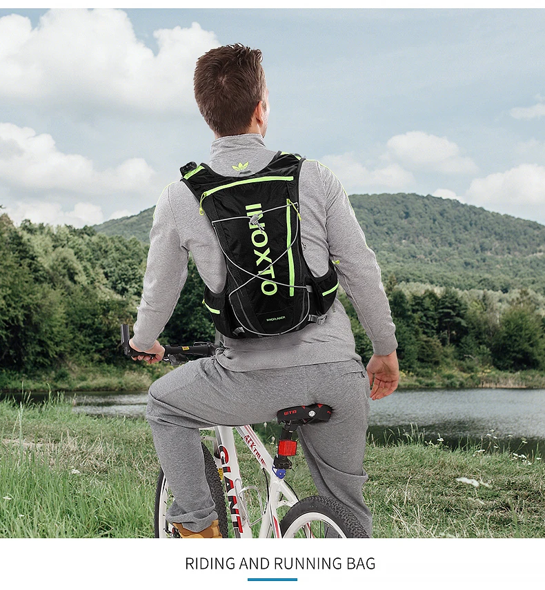 Outdoor-Lauf-Feuchtigkeitsweste, 8 l, Radfahren, feuchtigkeitsspendender Rucksack, Trekking, Wandern, Marathon, Fahrradrucksack mit 500 ml Wasserflasche – Detail 2