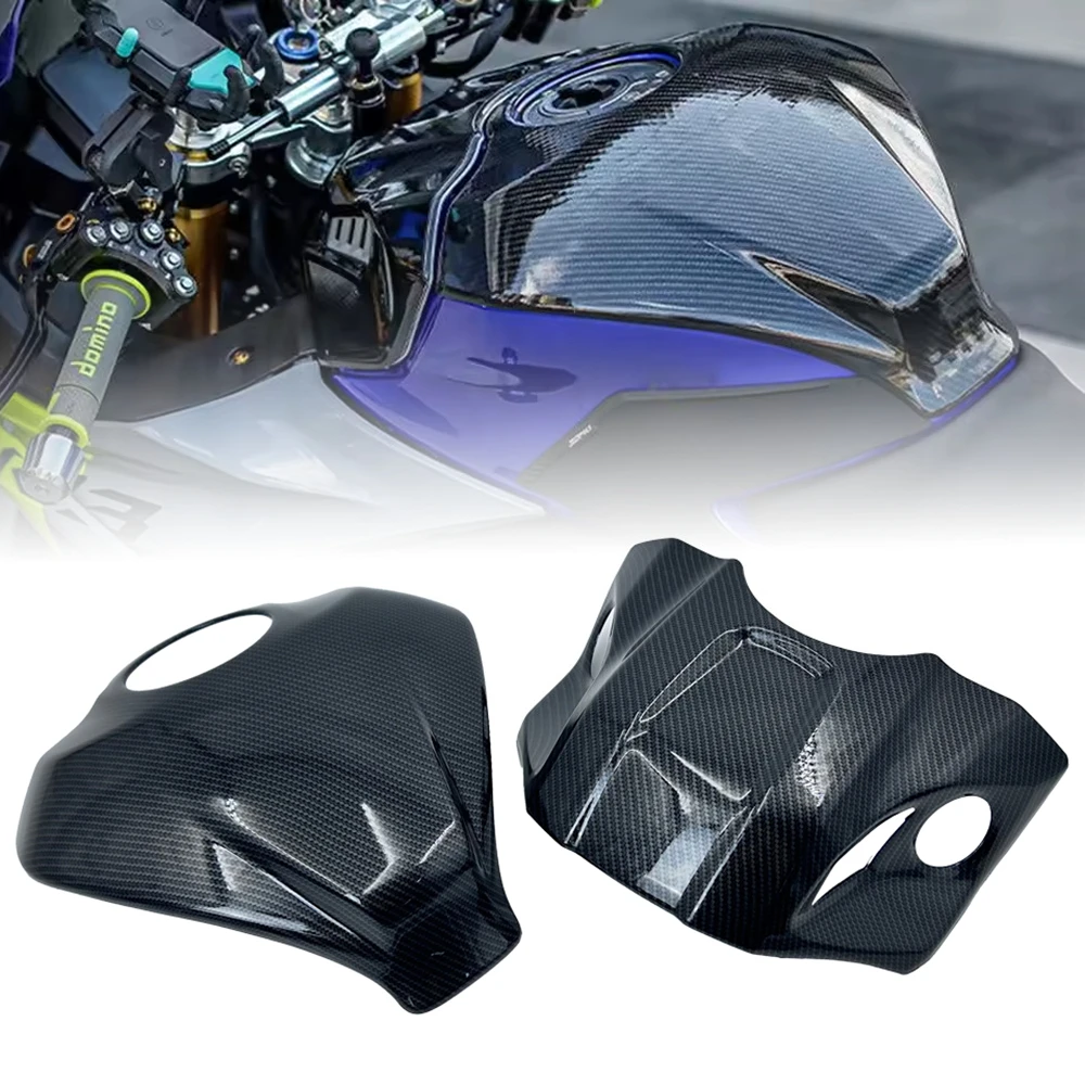 

Для Yamaha YZF-R3 YZF-R25 YZF R3 R25 2019-2024 2025 мотоциклетный узор из углеродного волокна, наклейка на бак, защитная крышка, защита