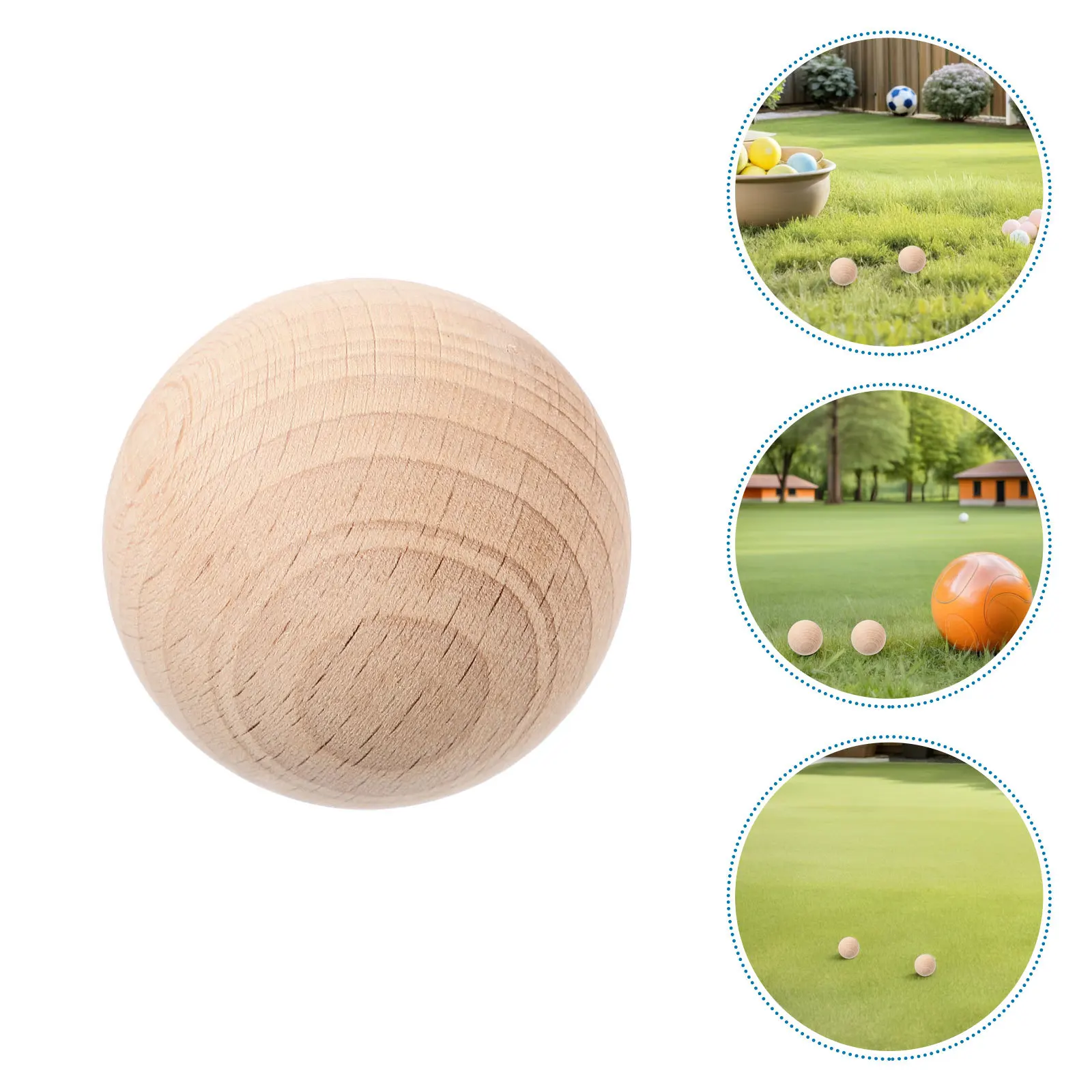 

4Pcs Natural Wood Croquet Balls 35Cm Backyard Lawn Games Kids Outdoor Croquet Set Family Garden Play Round Wood Balls for Crafts