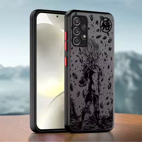 DragonS BallS Vegeta Black Edge Shell Case for Samsung Galaxy A35 A36 A54 A52 A72 A52s A53 A56 A24 A55 A21s A32 A26 A25 A22