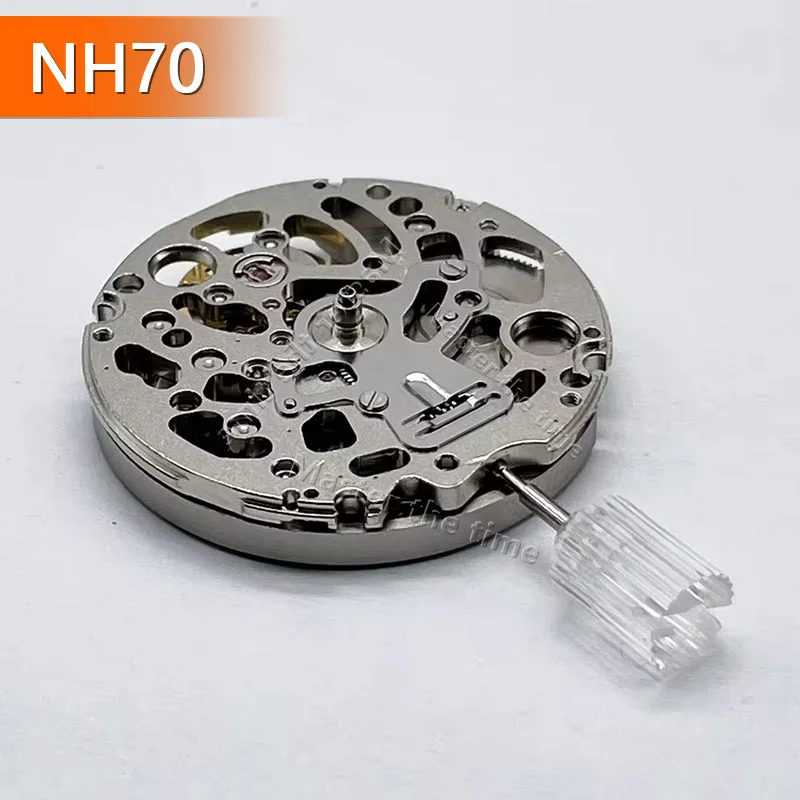 Japan Genuine NH70 NH70A Mechanical Movement 24 Jewels Skeleton Mechanism Modification Automatic Watch Replace Movement