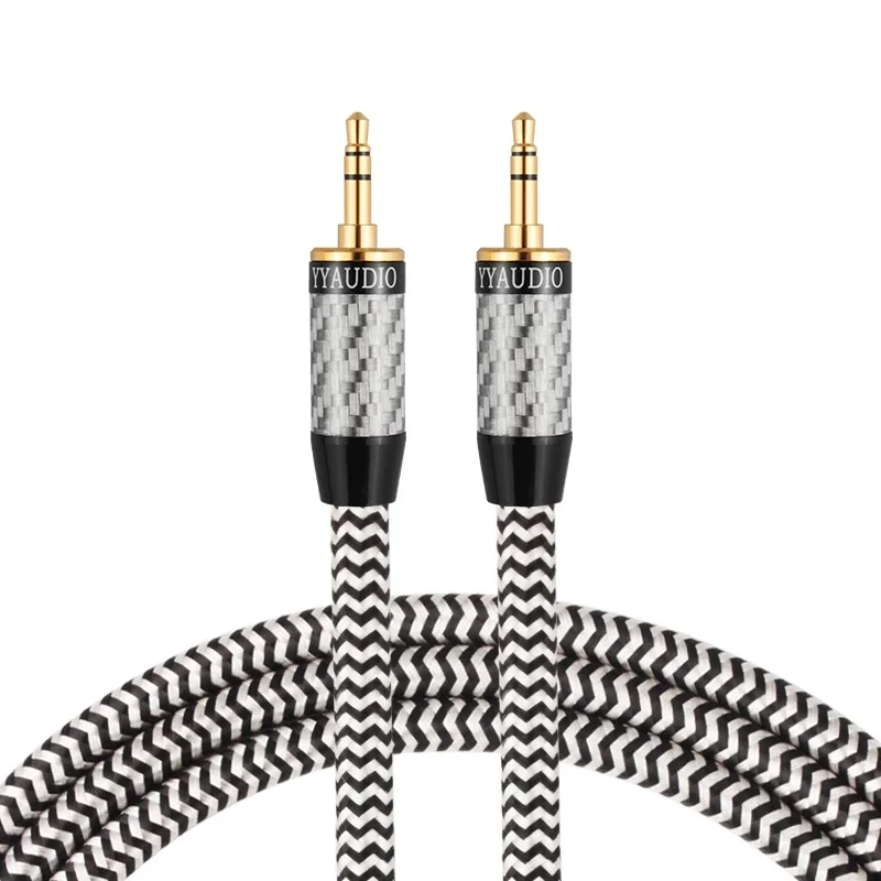 Audio Cables Fever Single Crystal Copper Silver Plated 3.5 Aux Cable For Car Computer Recording Cabo Gold Plated 5U