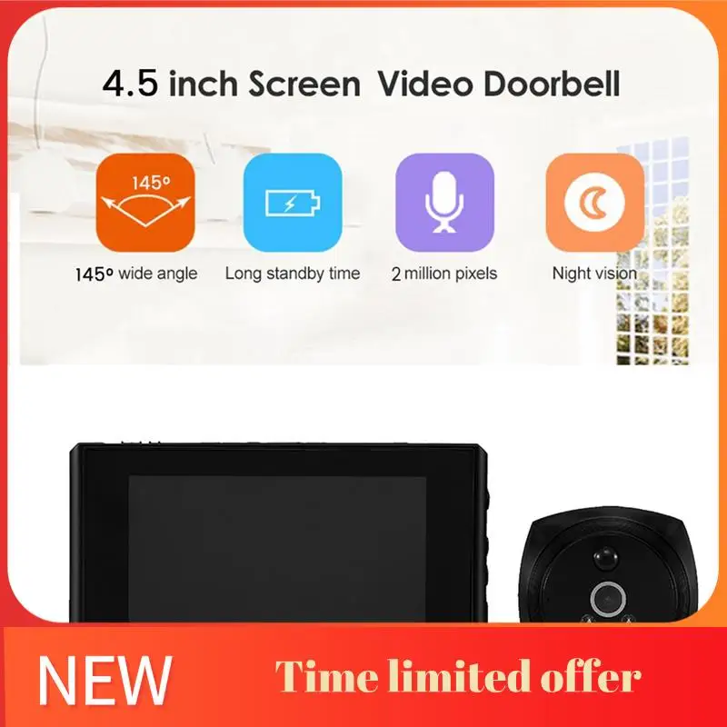 a42t-1set-pir-door-eye-electronic-peephole-door-camera-viewer-145°-night-vision-45-inch-lcd-screen-digital-doorbell-black