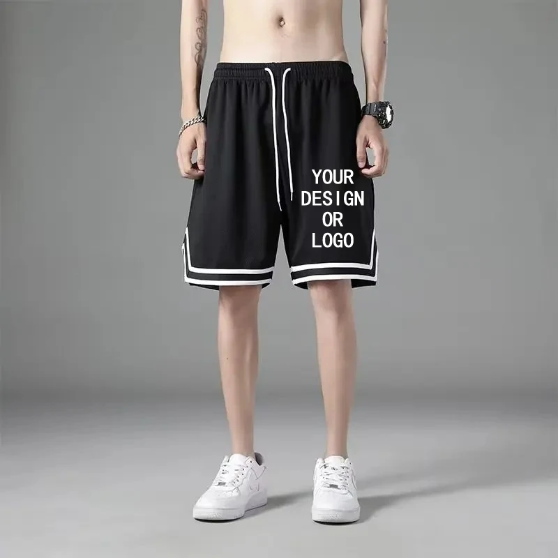 Customize Your Photo or Text Casual Shorts Summer Mesh Running Fitness Sport Short Pants Quick Dry Loose Pants D32
