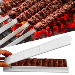 Single Row Kebab Maker BBQ Meat Skewer Machine Kebab Press Maker Reusable Plastic BBQ Skewer Maker Kebab Preparation BBQ Tool