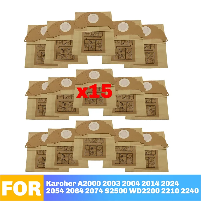 

WHYY-Replacement Vacuum Cleaner Bag For Karcher A2000 2003 2004 2014 2024 2054 2064 2074 S2500 WD2200 2210 2240