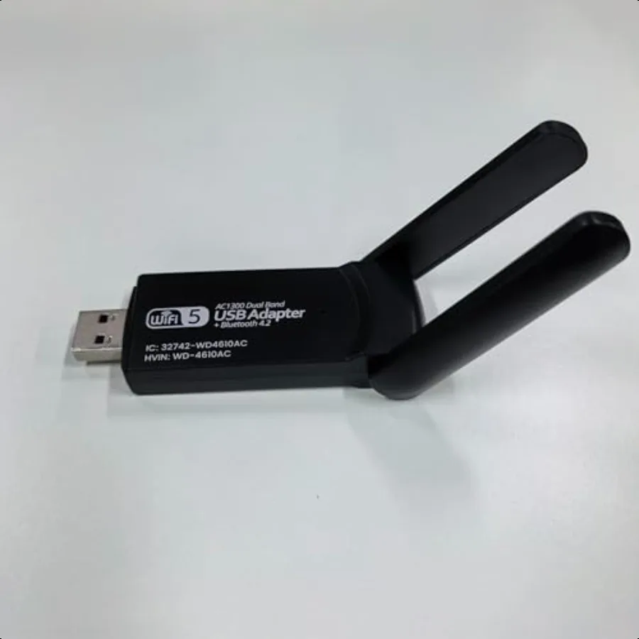 USB واي فاي بلوتوث محول 1300Mbps ثنائي النطاق 2.4 5Ghz شبكة لاسلكية استقبال خارجي صغير واي فاي دونغل للكمبيوتر المحمول سطح المكتب