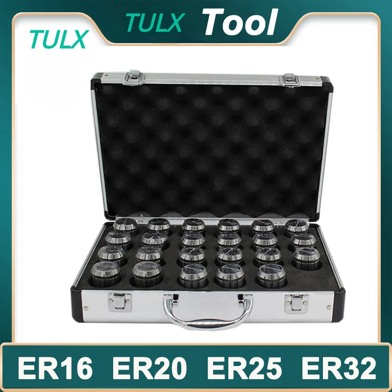 TULX Aluminum Box ER11 ER16 ER20 ER25 ER32 ER40 Set A / AA ER Spring Collet Chuck for CNC Milling Tool Holder Engraving Machine