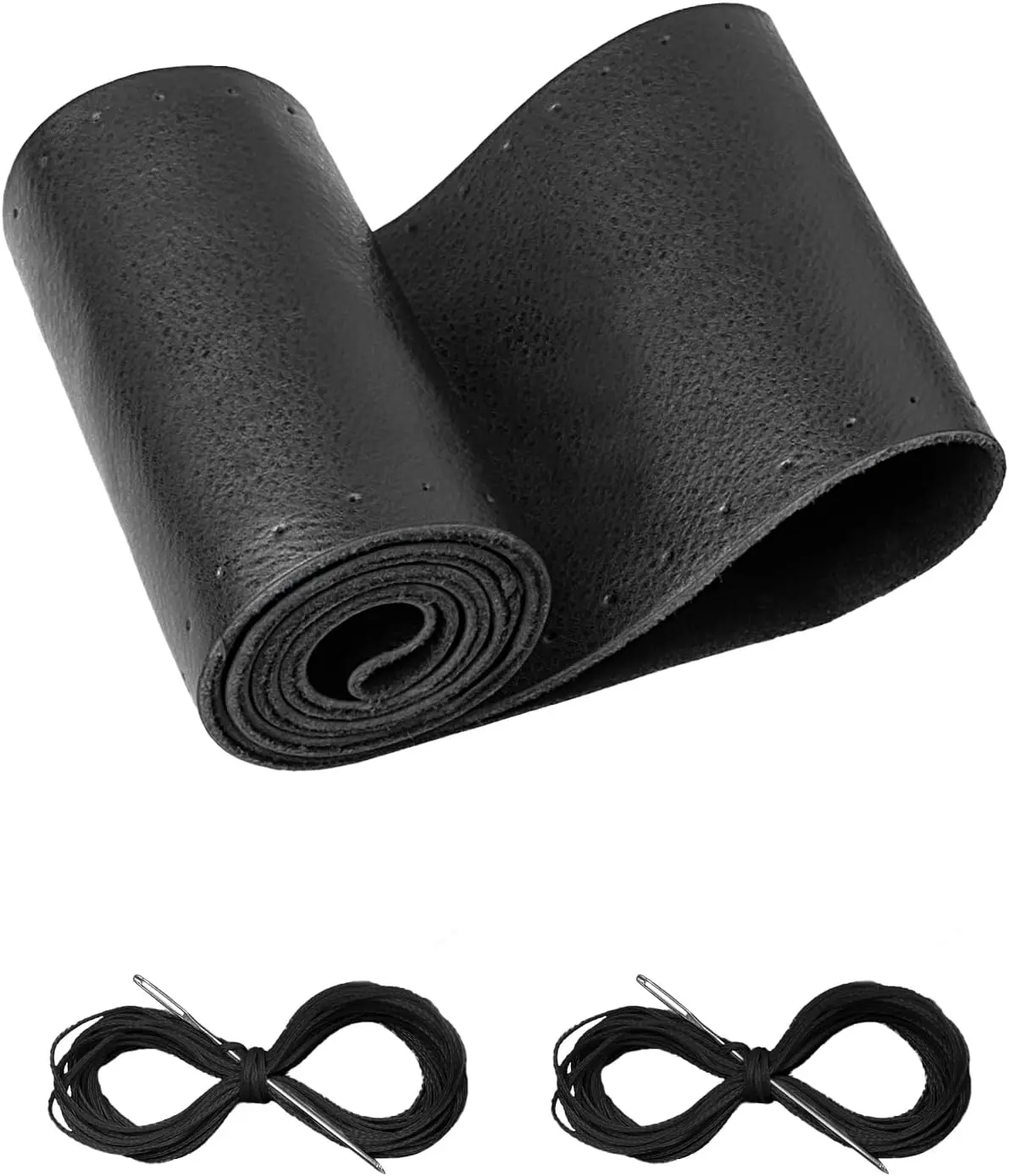 

Универсальный кожаный чехол на руль, с дизайном шнуровки, для самостоятельной установки с помощью иглы и нити, подходит для автомобилей с рулевым колесом 13-20 дюймов, черный цвет