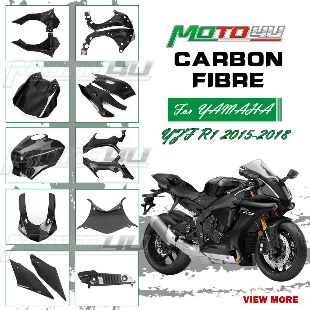 

MOTO4U For YAMAHA YZF R1 2015-2018 100% Full Carbon Fiber Motorcycle Fairing Kit Body Fairing Protective Covers Modification
