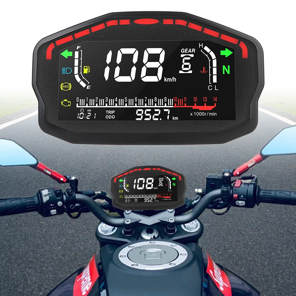 2/4 Cylinder Retro LCD Odometer Moto Refit Scooter ATV Meter Universal LED Tachometer Indicator Motorcycle Digital Speedometer