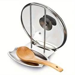 Kitchen Storage Rack Holder Stainless Steel Pot Lid Rack Detachable Pan Cover Shelf Spatula Holder Spoon Stand Kitchen Tools