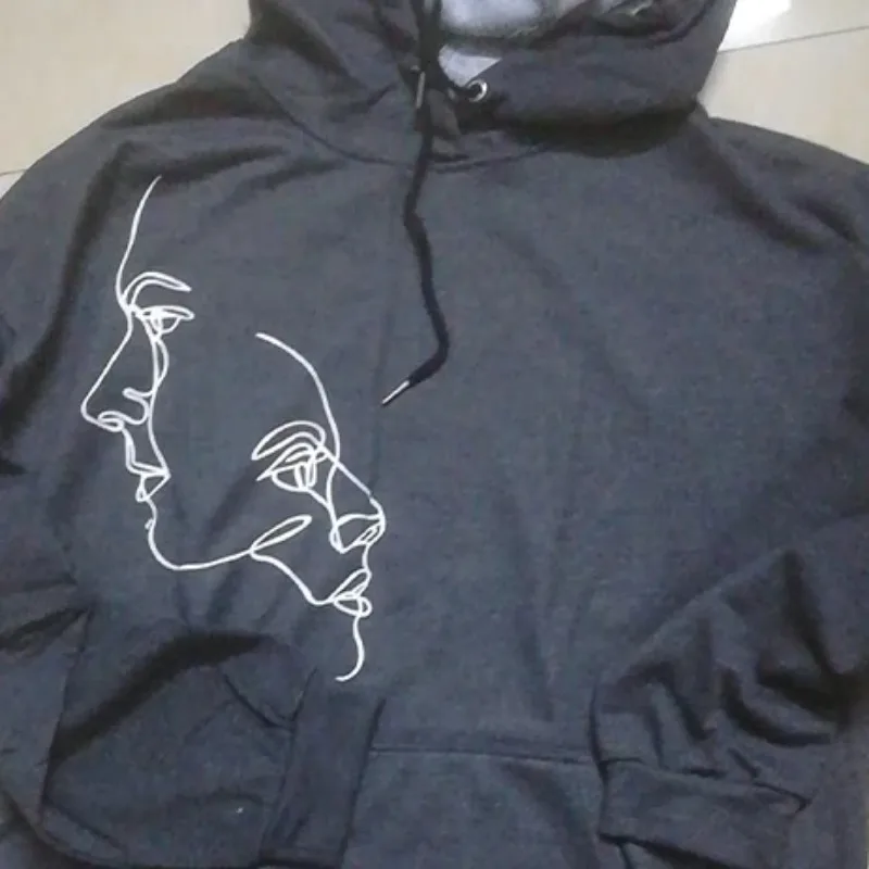 New Design Chic Pullover Super Dalian Hoodie Black Printed Women's Sweatshirt Fall 2024 New Long Sleeve Streetwear British Style