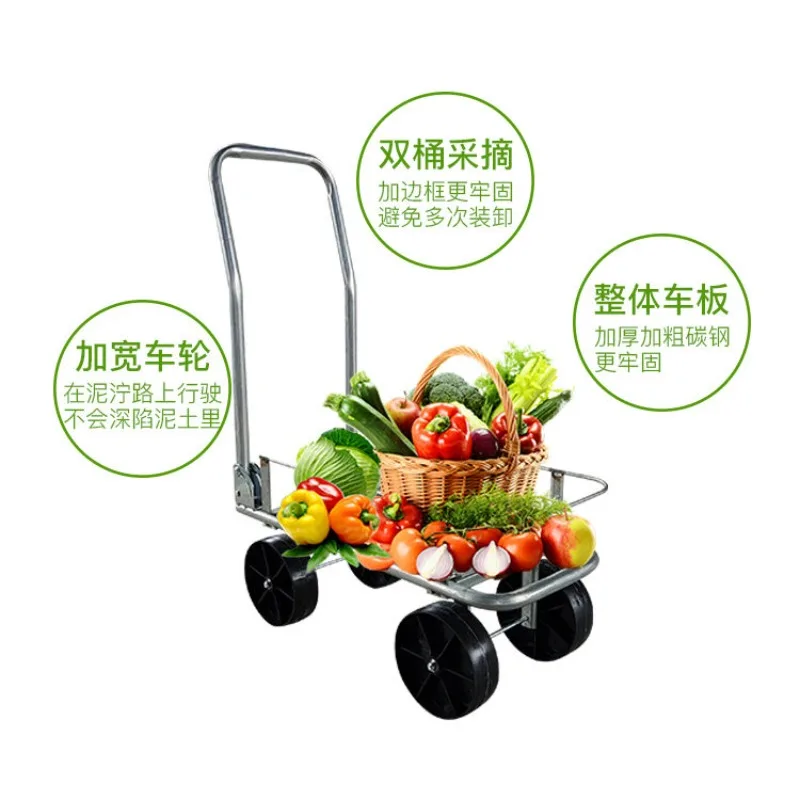 Multi Purpose Foldable Garden Cart, Portable Utility Hand Truck for Greenhouse Farming Water Hauling   1pcs