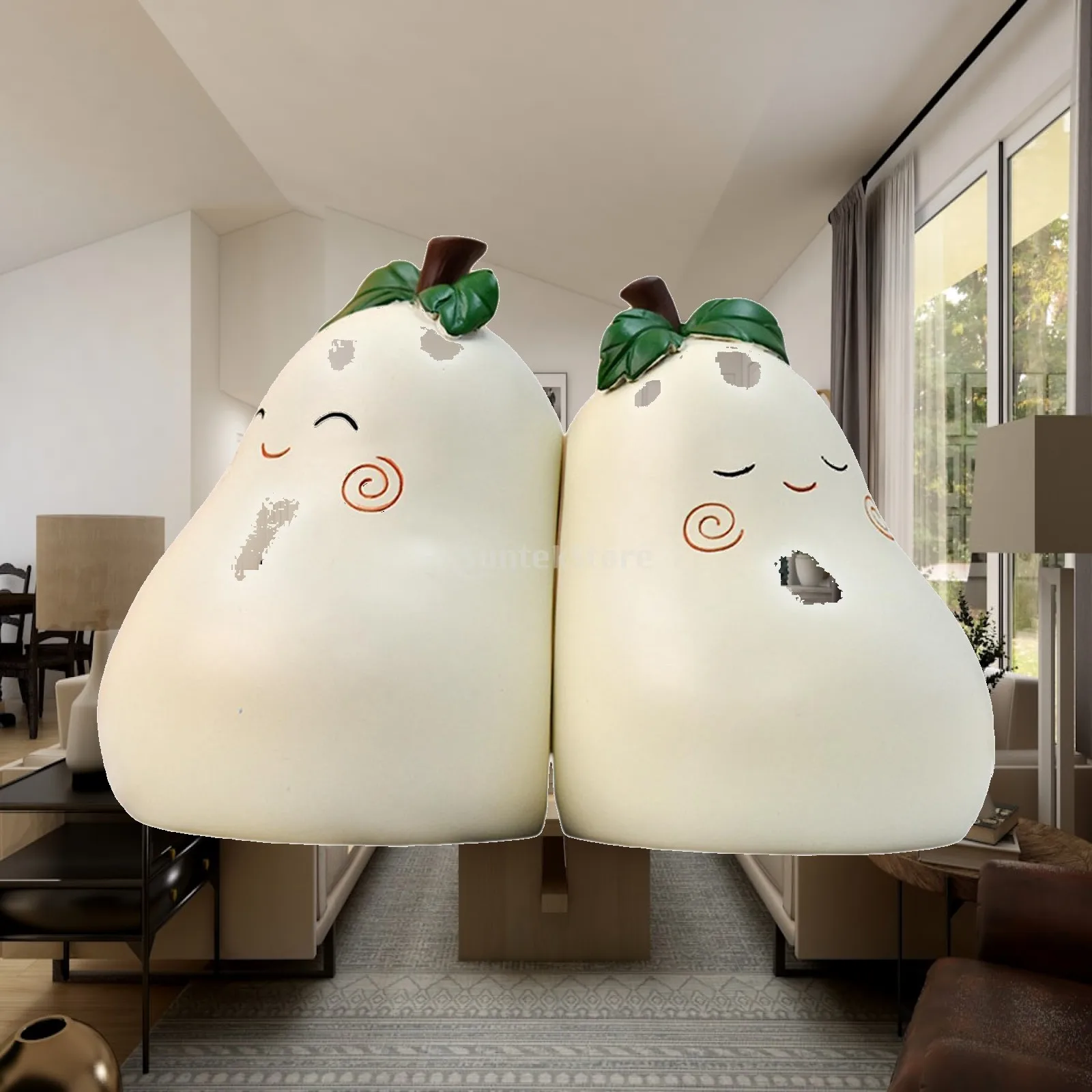 Pear Decorative Bookends Modern Resin Crafts Unique Book Ends Statue Book Stand Holder for Cabinet Decoration Ornaments