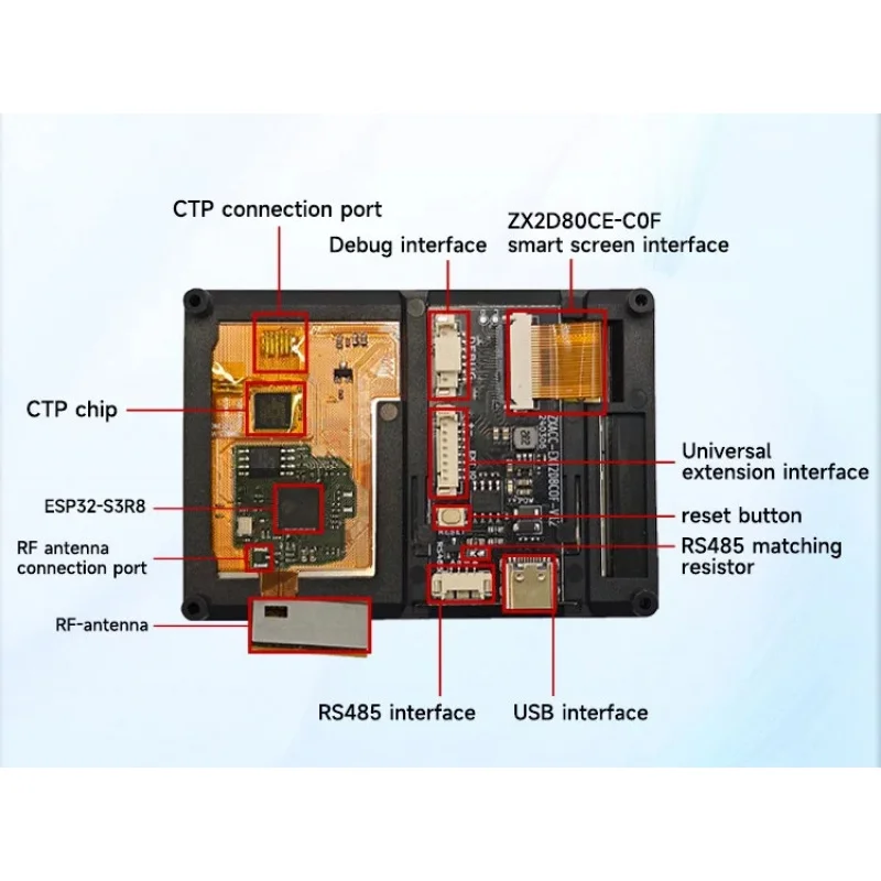 WT32S3-28S PLUS 2.8inch Esp32 S3 Esp32s3r8 Esp32s3 Lcd Hmi Board Esp32 Display 240x320 With Screen IPS Lcd Screen
