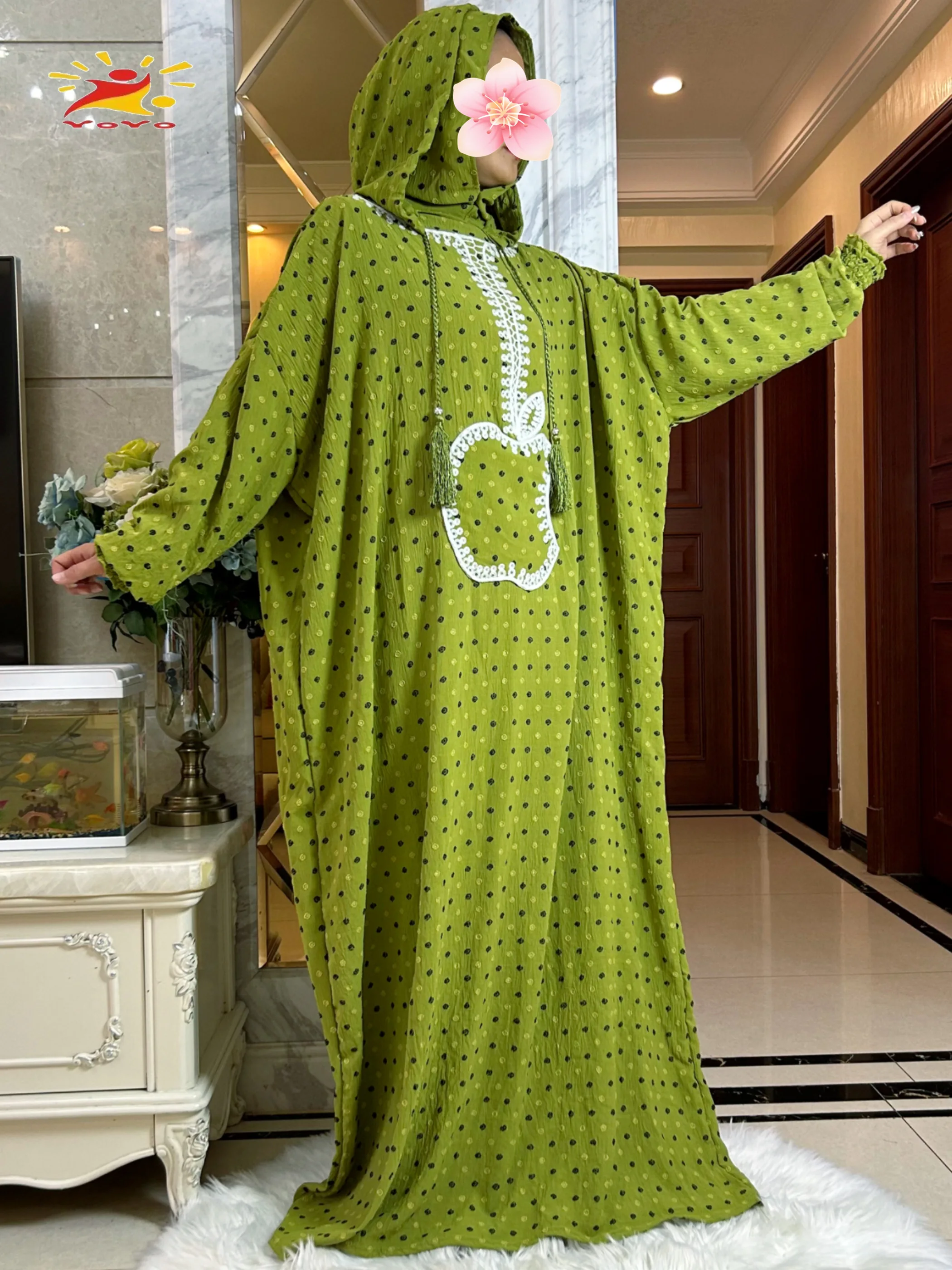 ربيع جديد القطن رمضان مسلم قبعة مزدوجة عباية دبي تركيا الإسلام ملابس الصلاة جيب التفاح الإسلام المرأة فستان قفطان #5