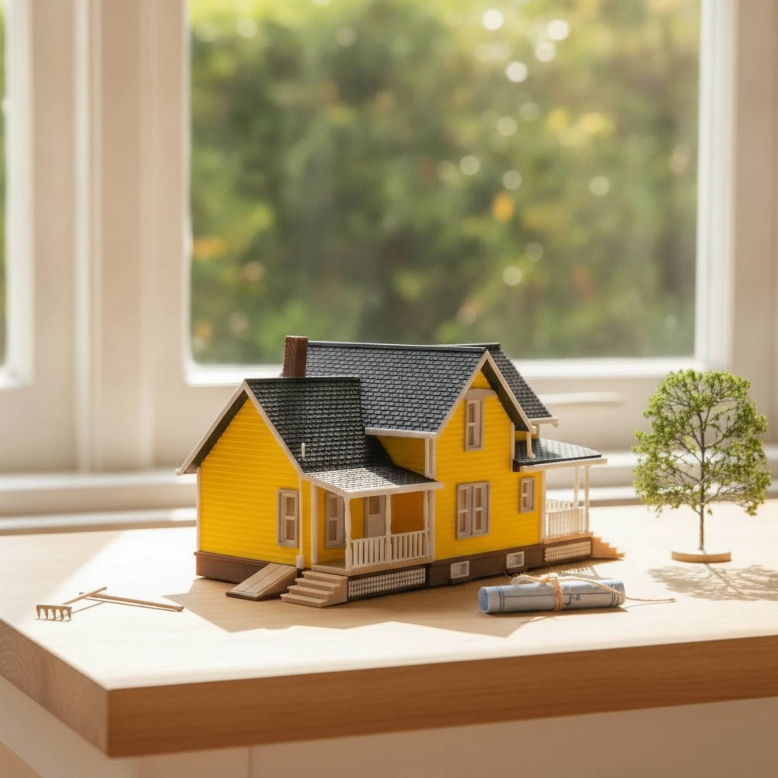 miniature-villa-with-porch-finished-1-64-scale-house-model-american-style-house-model-compact-diorama-building-collectible