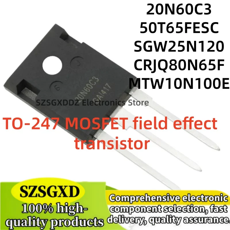 5-10Uds 100% nuevo quality SGW25N120  MTW10N100E CRJQ80N65F  20N60C3 SPW20N60C3 50T65FESC TO-247 MOSFET field effect transistor