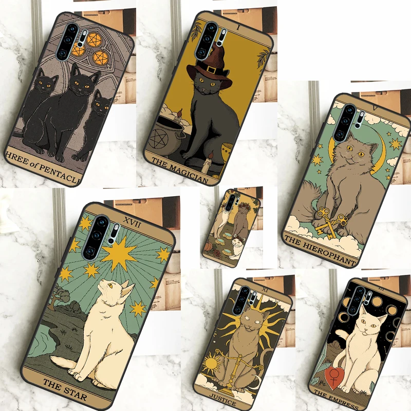 Cats Tarot Witchcraft Case For Huawei P40 Lite P20 P30 Nova 11 Pro 9 10 SE 3i 7i 11i 5T Y60 Y61 Y70 Y90 Y91 Cover