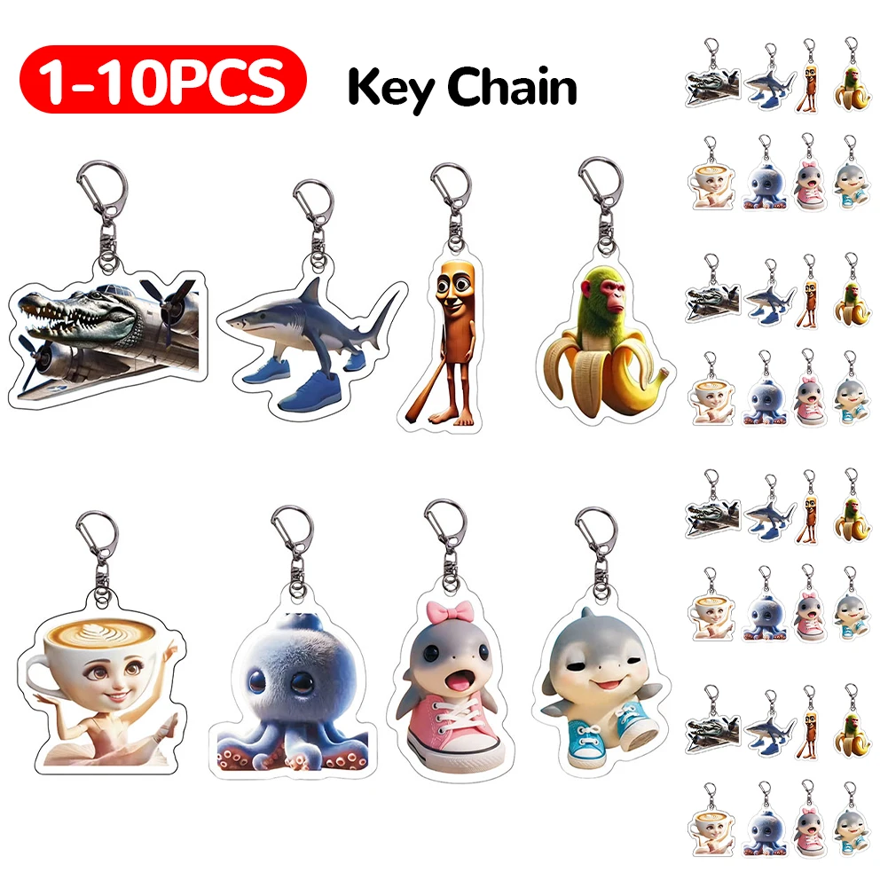 

Креативный 2D-подвес из плоского акрила в виде животных, подвеска для рюкзака, мультяшный кулон, подарок для фанатов