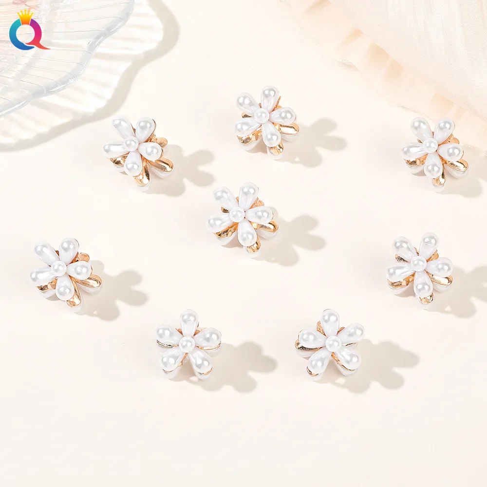 Cute Female Flower Hair Clip Non-Slip Hair Pins Sweet Artificial Bangs Clips for School University Work Daily