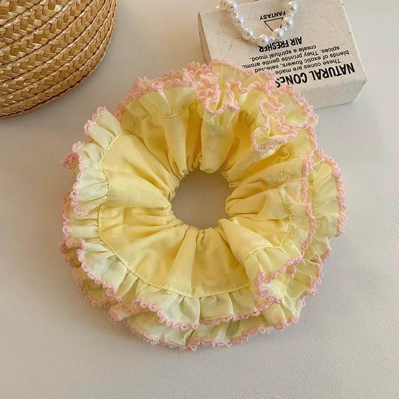 

1PC Yellow Large Intestine Hair Ties for Woman,Hair Ponytail Hair Accessories Girls Fashion Hair Band Hair Rope