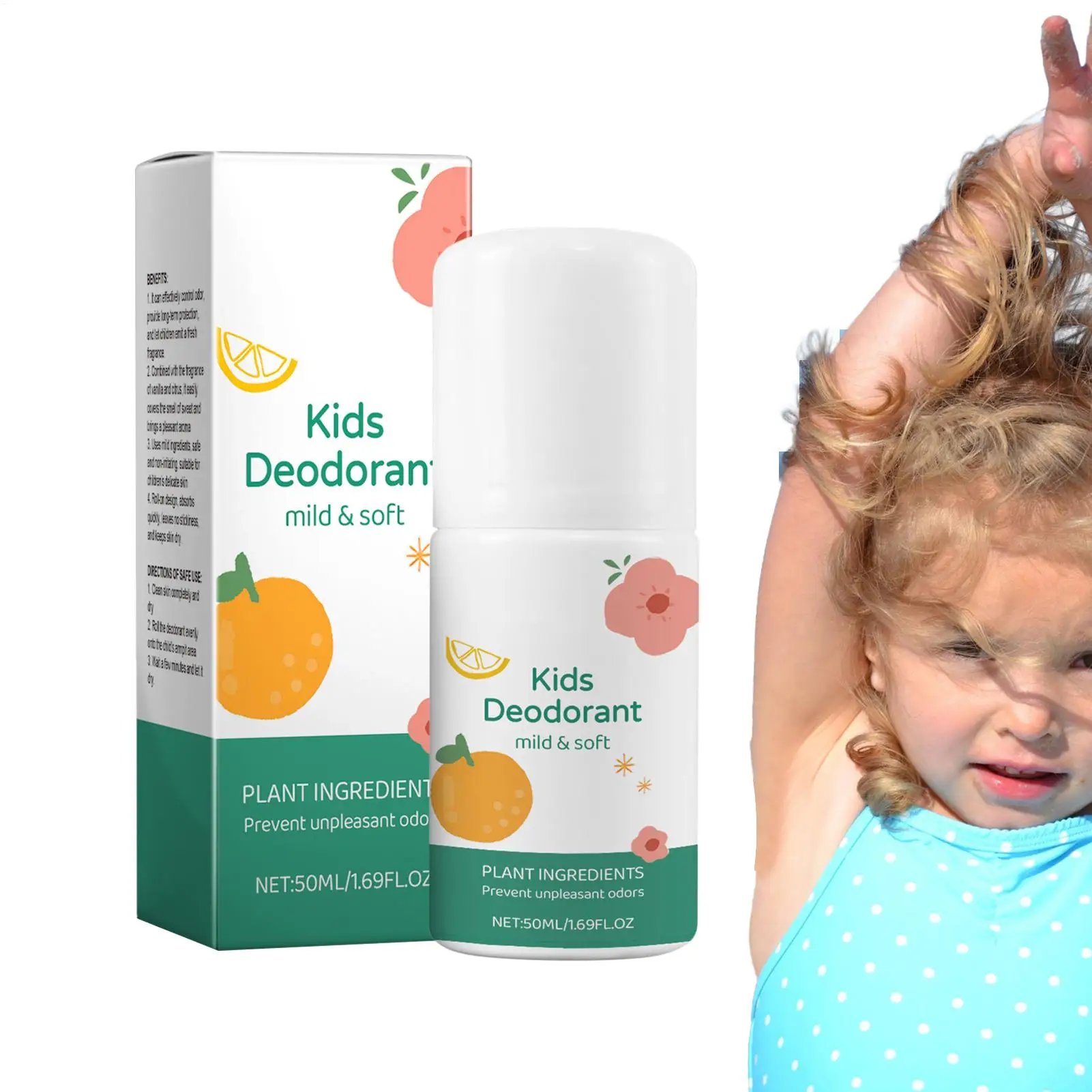 1 peça 50ml desodorante natural fresco para crianças adolescentes desodorante presentes suaves e não irritantes