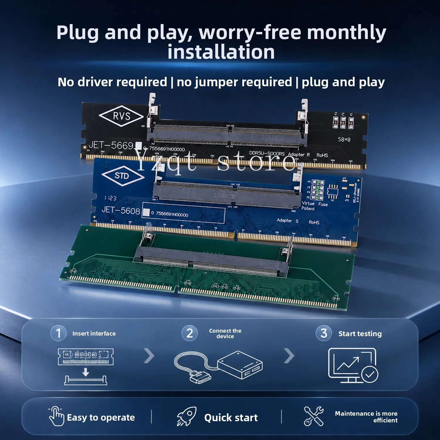 DDR3/DDR4/DDR5 Memory Stick Test Card Notebook Memory to Desktop Test Adapter Card