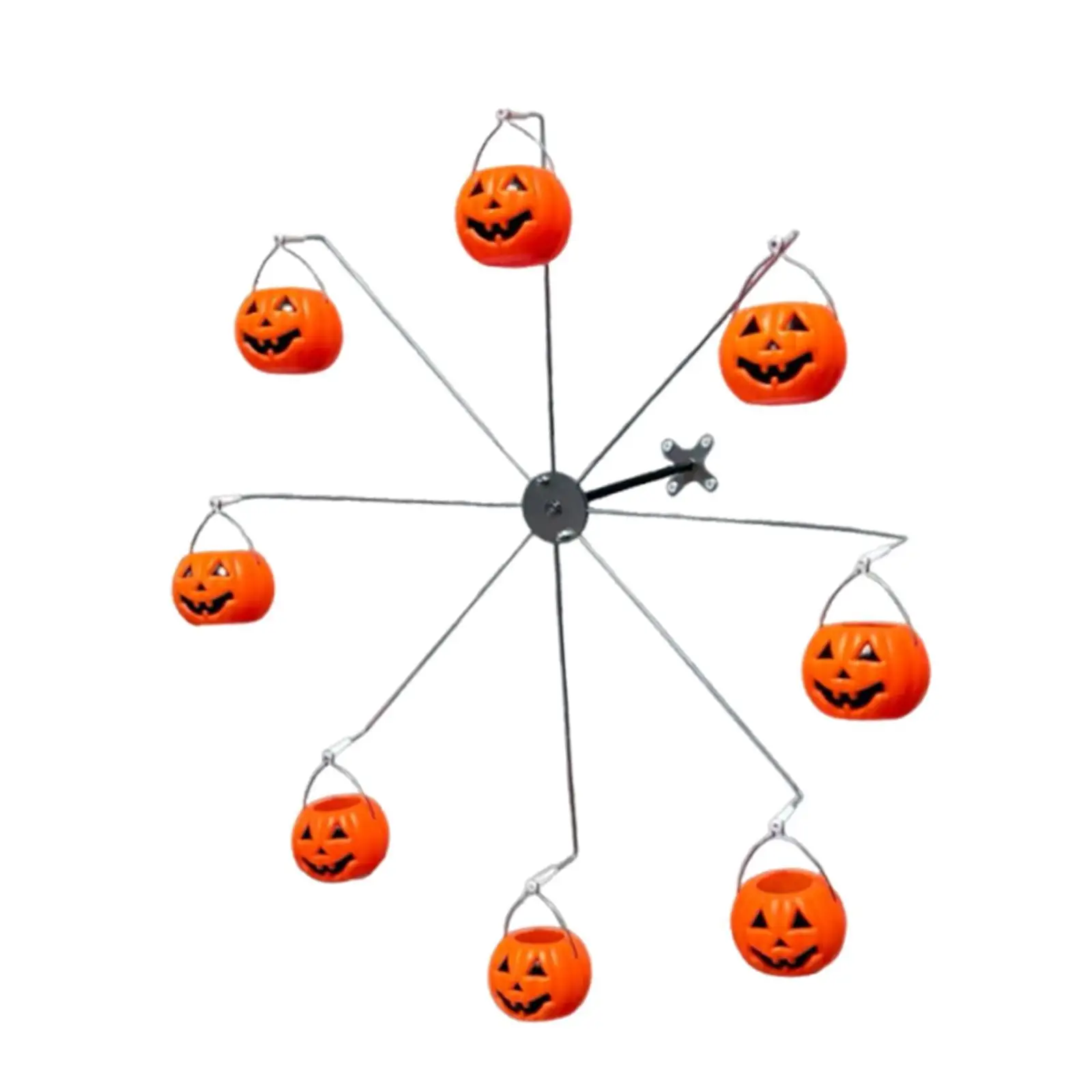 Kürbis-Vogelfutterstation mit rundem Rad, Halloween-Dekor, interaktiv, drehbar, dynamisch